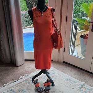 H&M Vibrant Orange Midi Dress